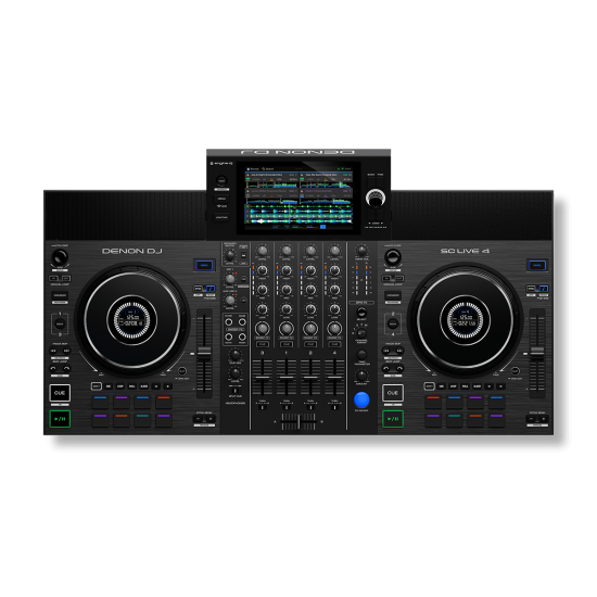 Denon Dj - SC LIVE 4 Controlador de DJ independiente todo en uno mezclador de 4 canales, Amazon Music Unlimited Streaming, Wi-Fi, altavoces, serato DJ y virtual DJ compatible