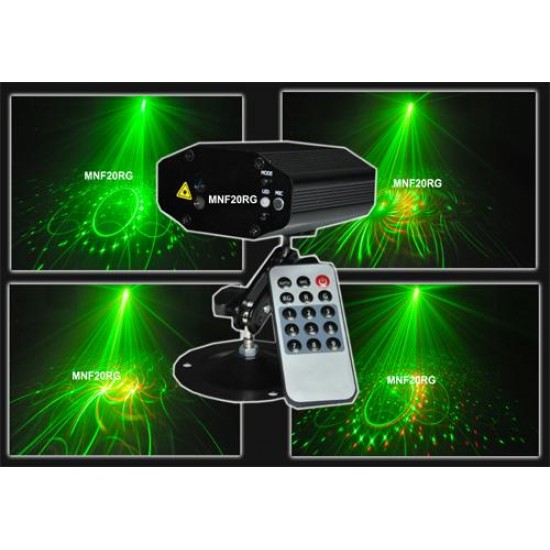 Laser Multipunto RG con gobos y control remoto